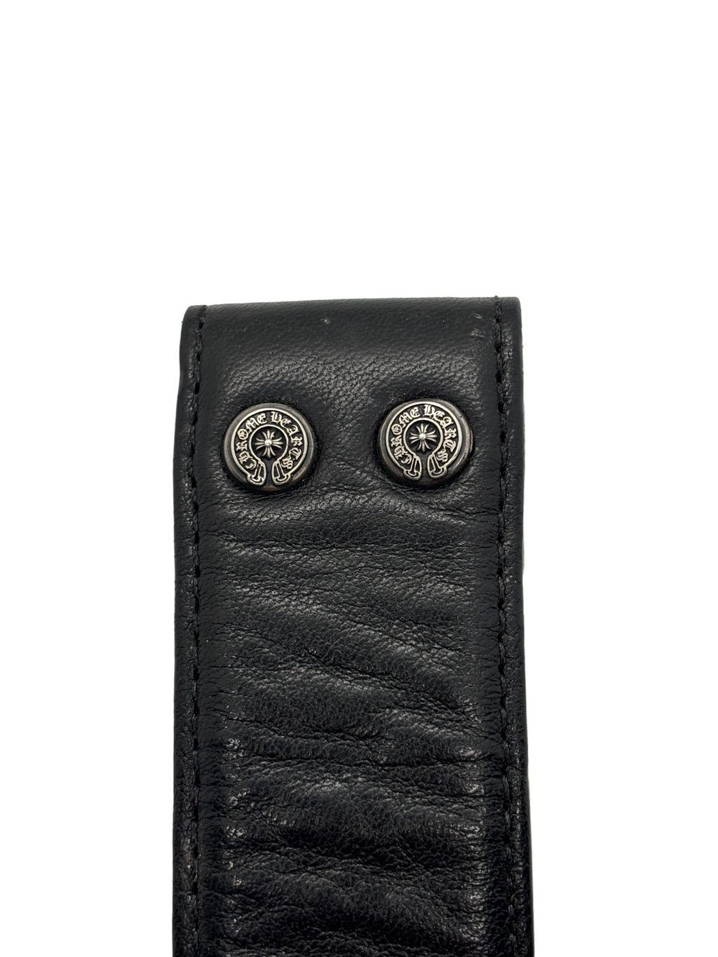 Chrome Hearts Black Leather Belt Strap