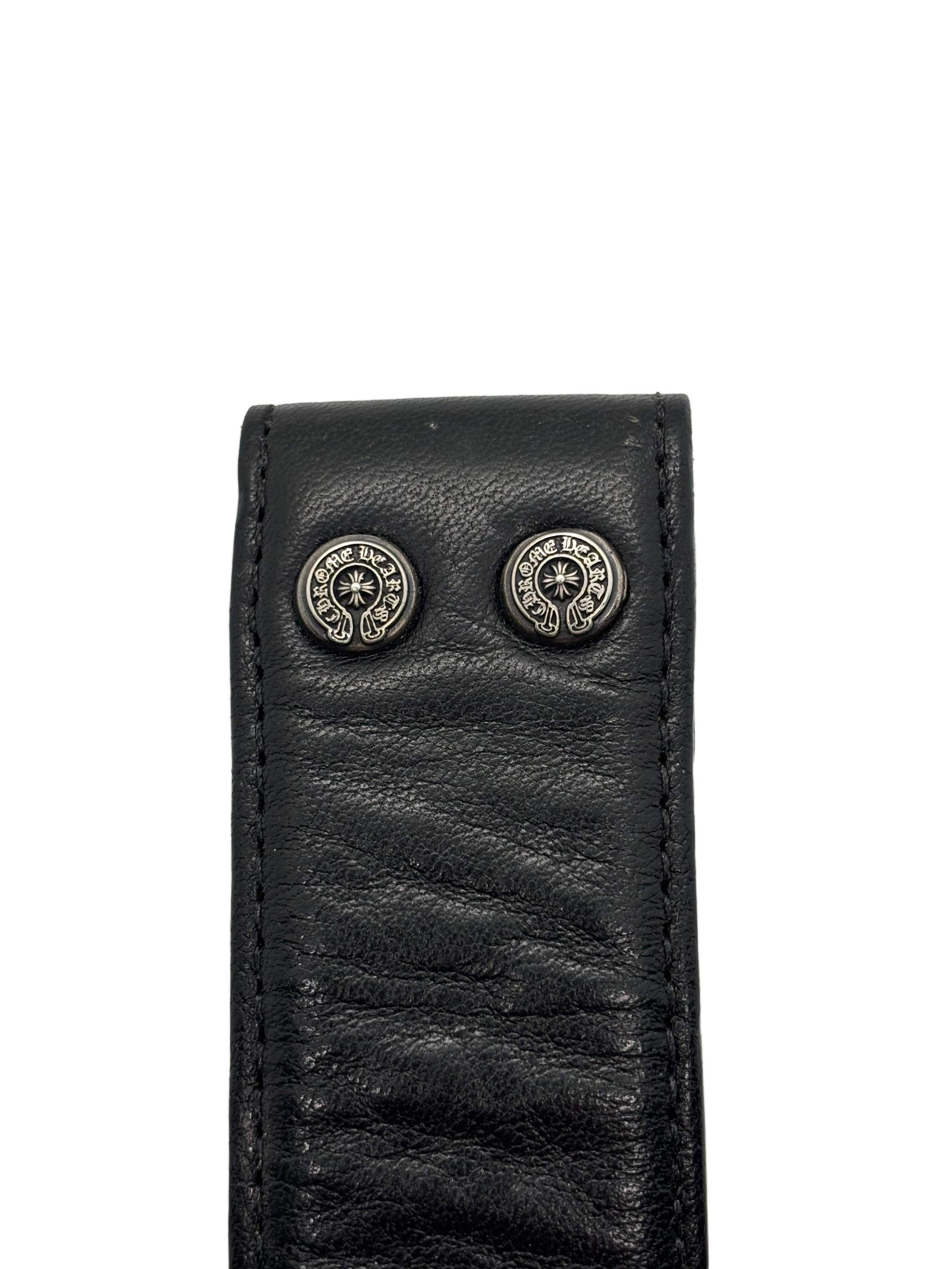 Chrome Hearts Black Leather Belt Strap