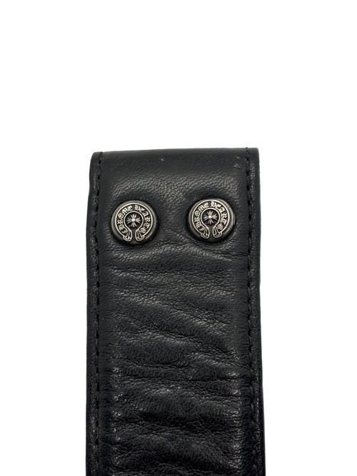 Chrome Hearts Black Leather Belt Strap