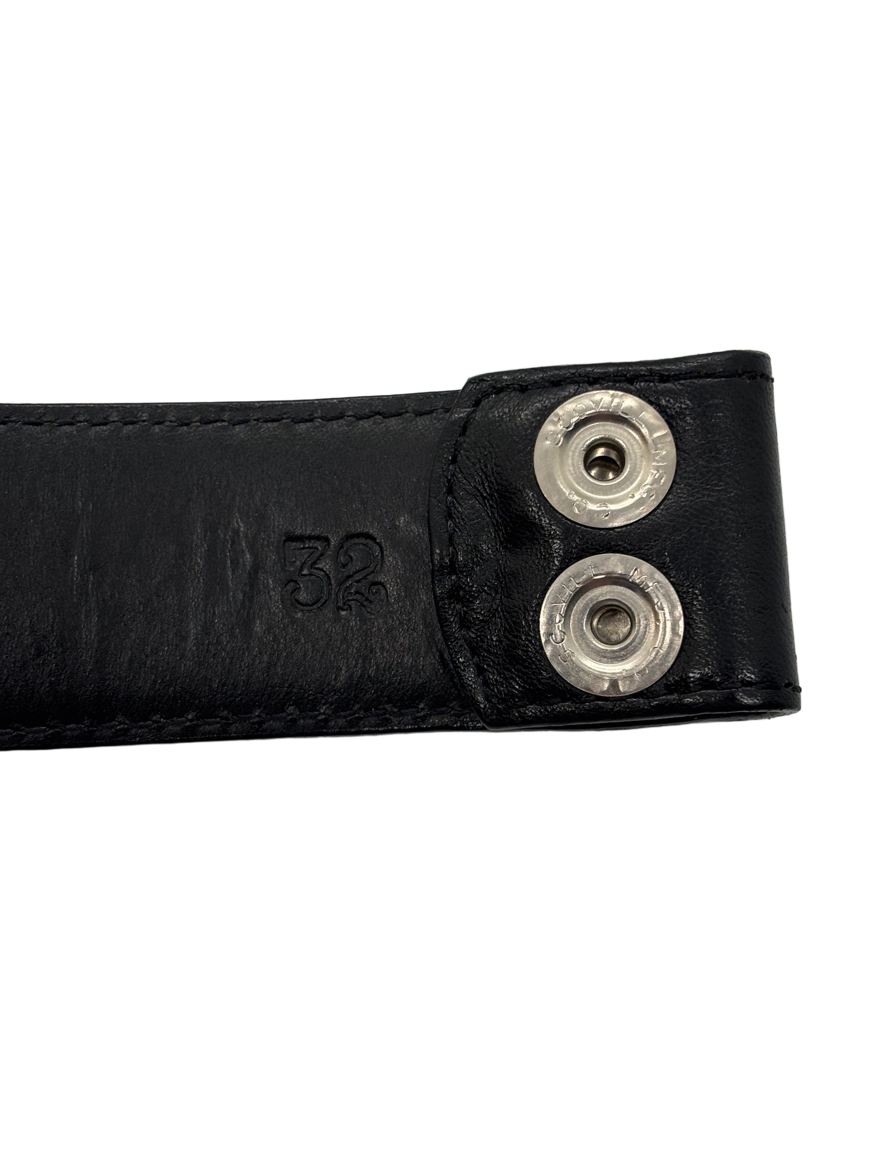 Chrome Hearts Black Leather Belt Strap
