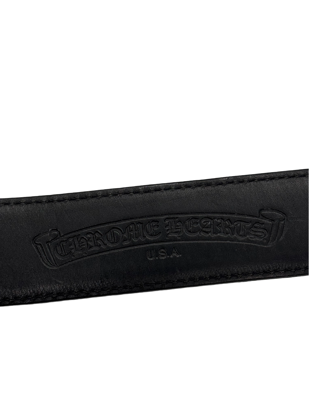 Chrome Hearts Black Leather Belt Strap