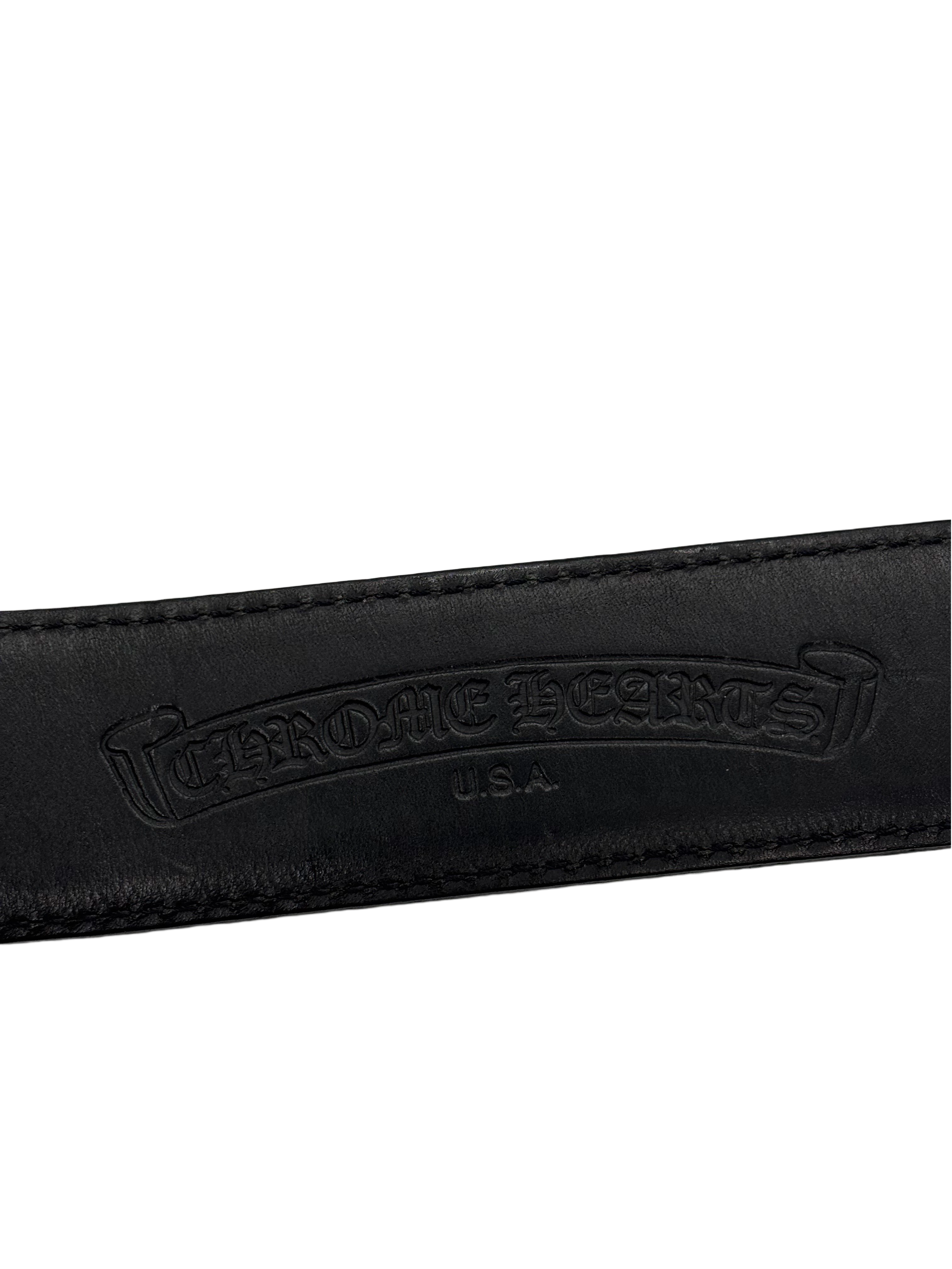 Chrome Hearts Black Leather Belt Strap