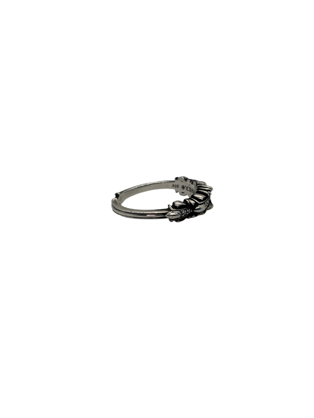 Chrome Hearts Diamond Paved Tiny Double Floral Ring