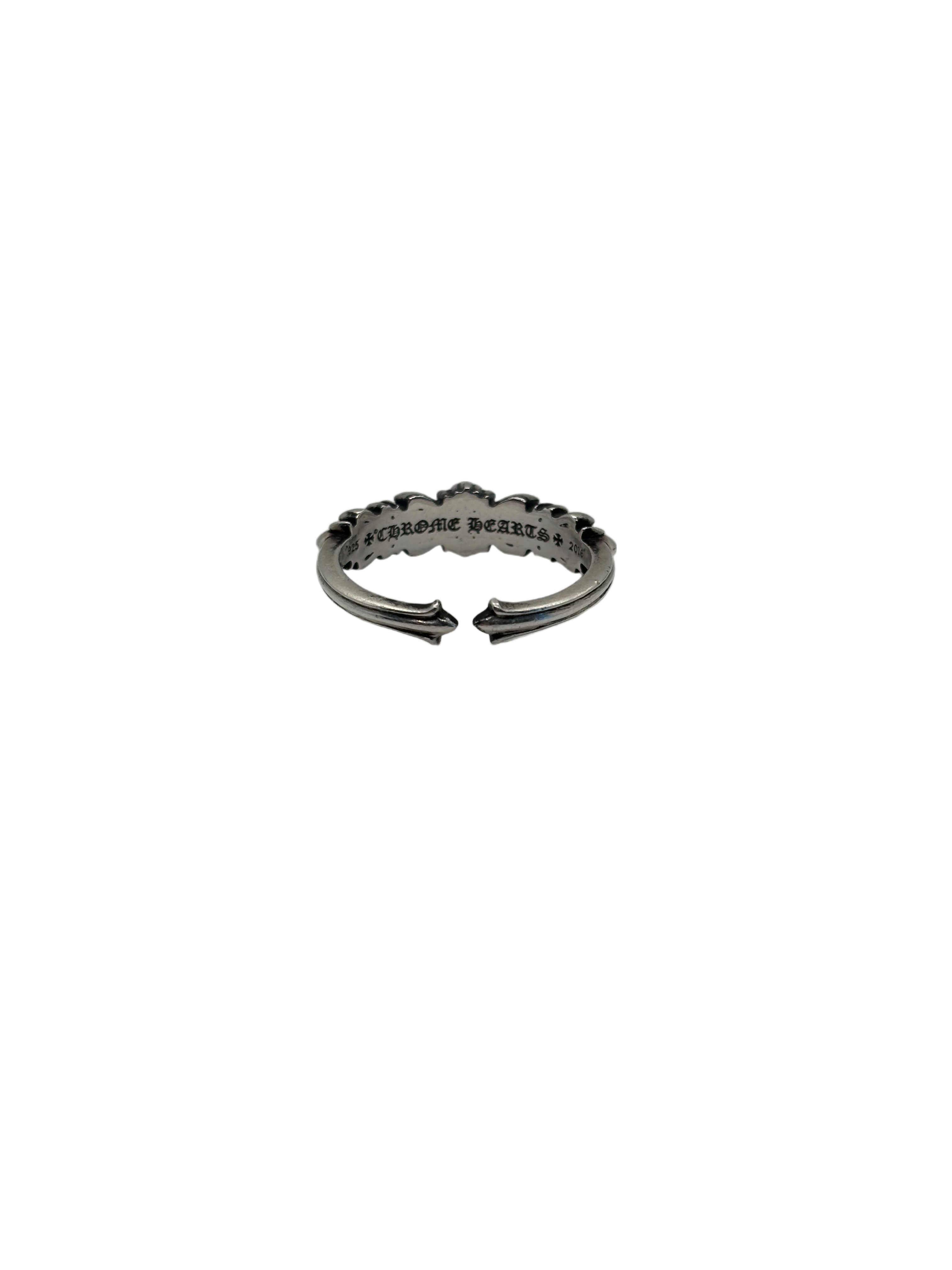 Chrome Hearts Diamond Paved Tiny Double Floral Ring