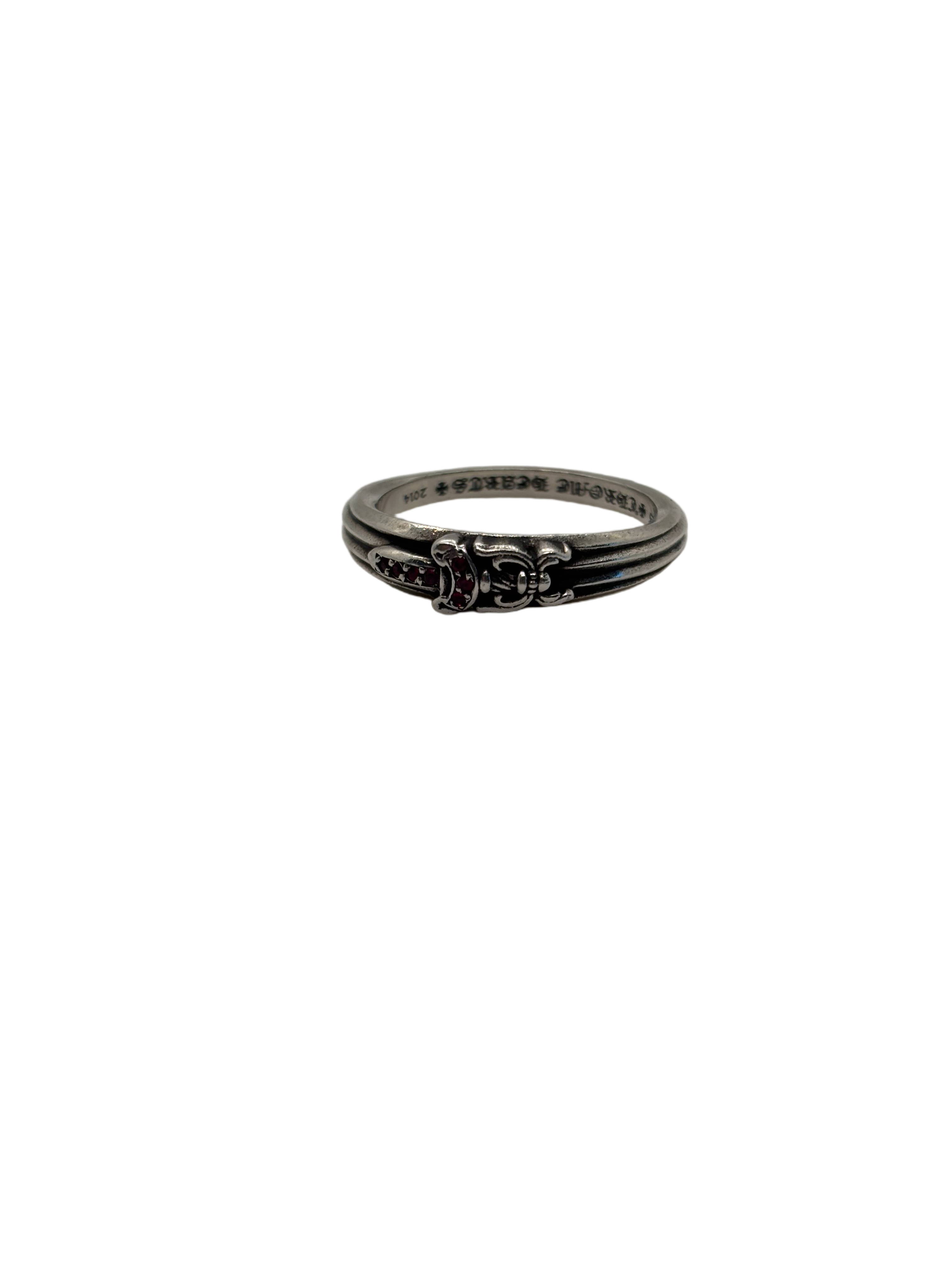 Chrome Hearts Ruby Mini Dagger Ring