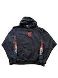 Vintage 90s West Coast Choppers Red Flame Skull Black Hoodie